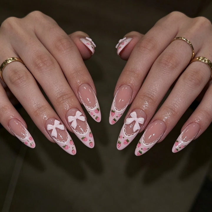 Artistic Press-On Nail Set with Celestial Design Kalsten