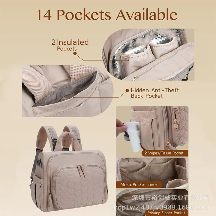 Multi-Functional Diaper Backpack with Changing Mat Kalsten