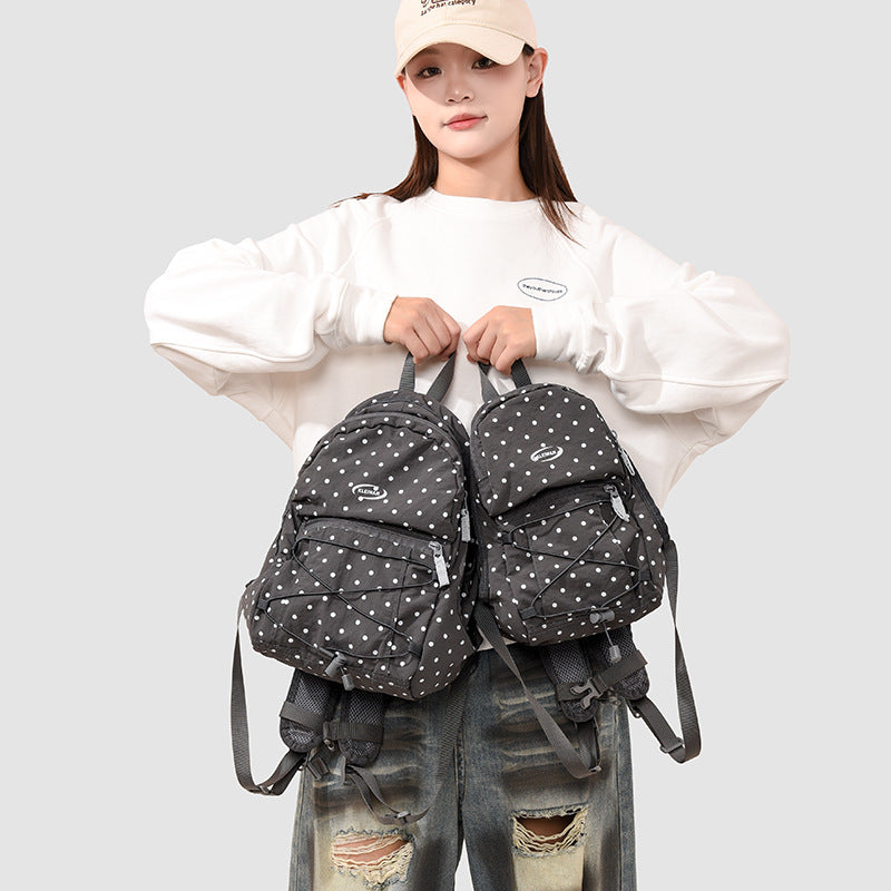 Trendy Polka Dot Casual Backpack Kalsten