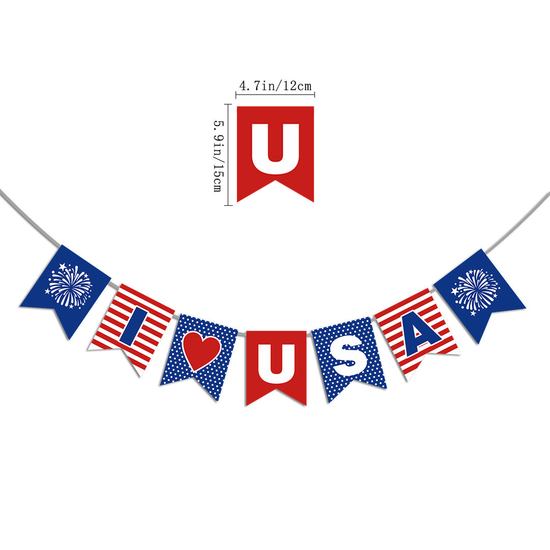 Unisex nan bunting with star motifs and stripes, weatherproof polyester party decoration Kalsten