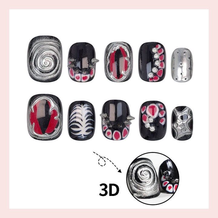 Artificial nail set with creative patterns and glamorous details Kalsten