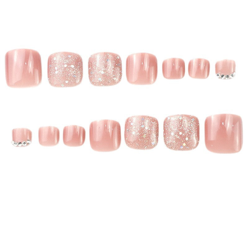 Glitter-Accented Press-On Toenail Set Kalsten