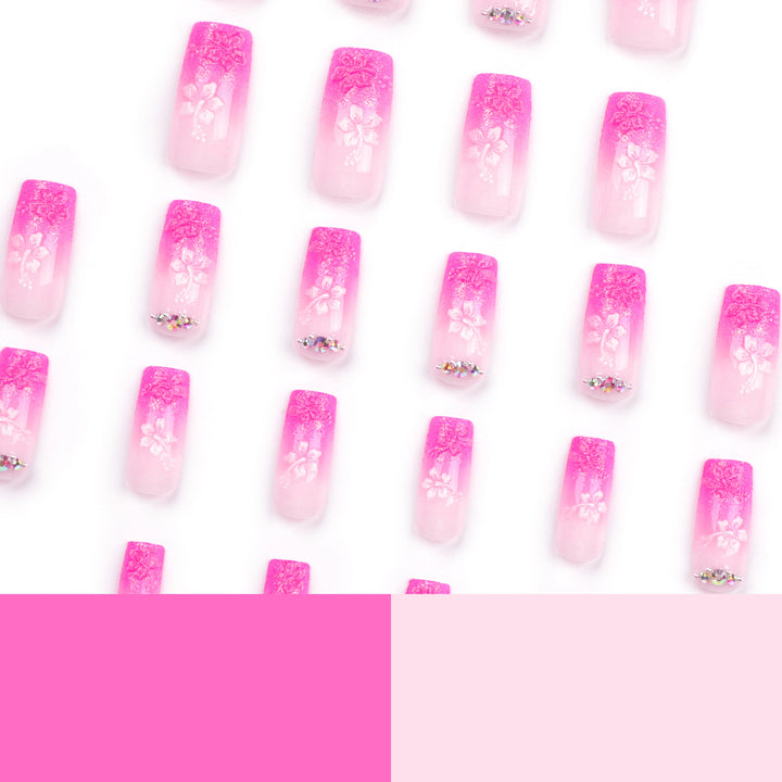 Artistic long nails in floral design Kalsten