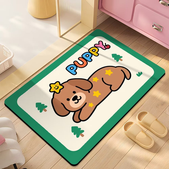 Cute Cartoon Dog Shower Mat Kalsten