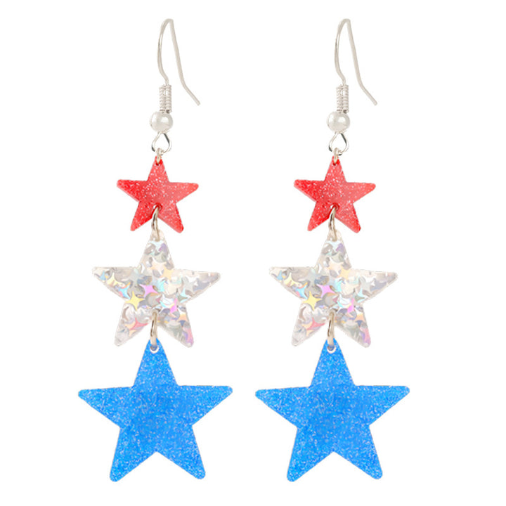 Women nan enamel horseshoe earrings with star motif and fishhook closure Kalsten