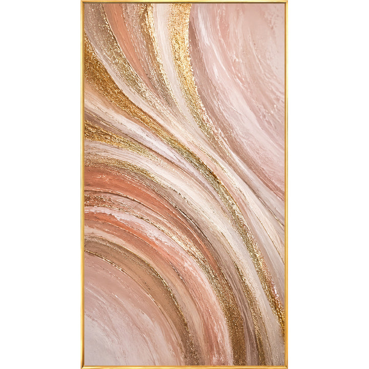 Elegant Gold Marble Framed Canvas Wall Art
