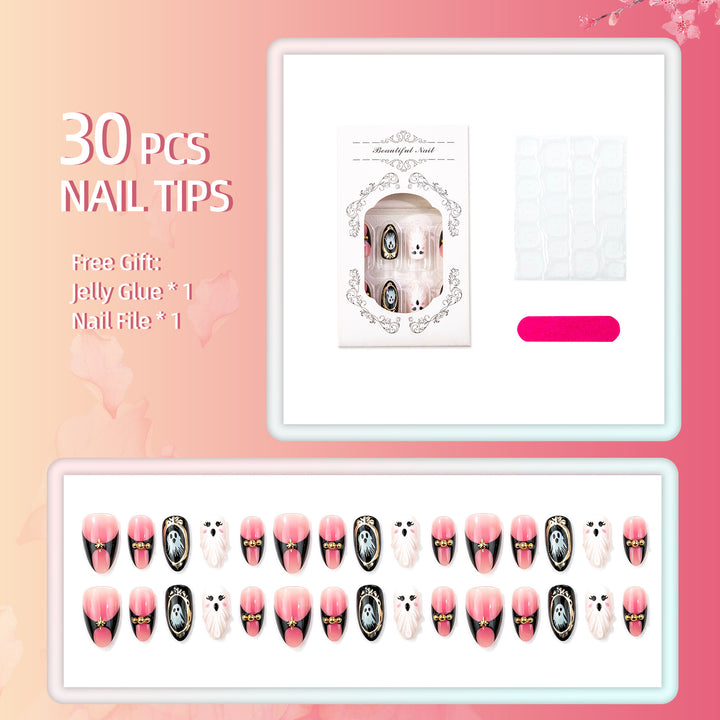 Halloween-Themed Ghostly Press-On Nail Set
