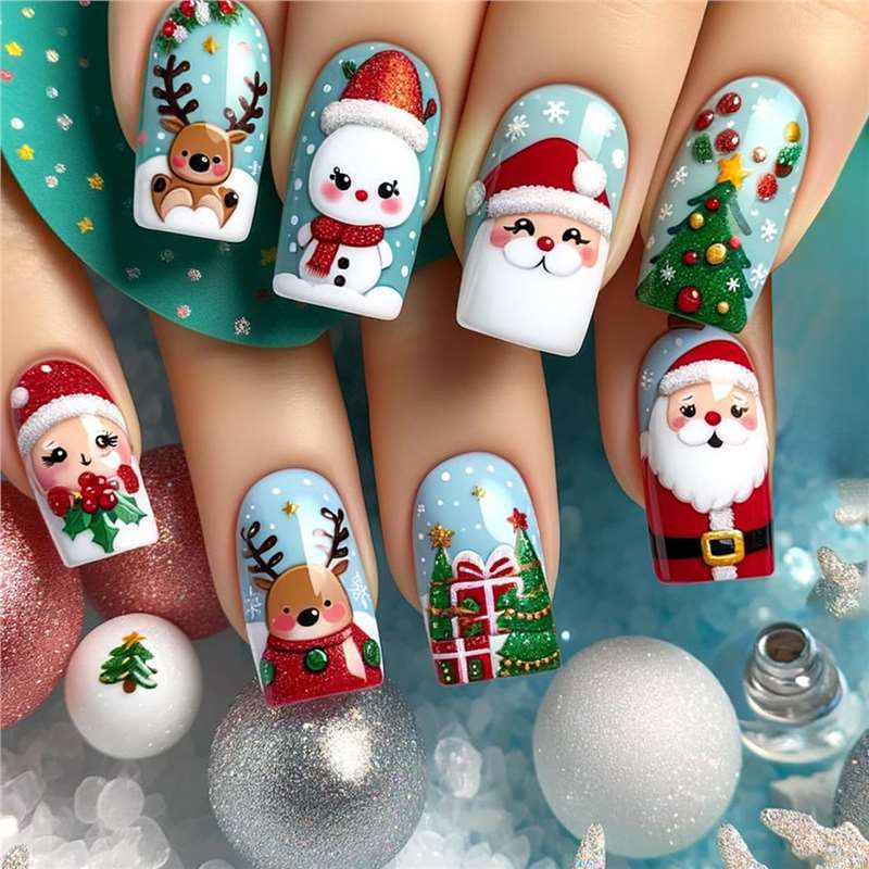 Festive Holiday Nail Art Kalsten