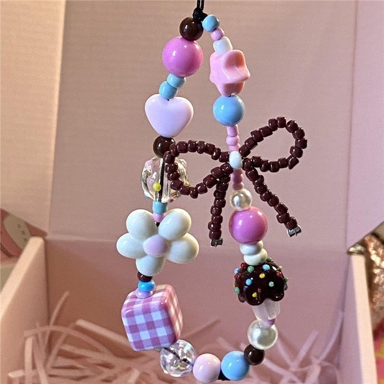 Playful Beaded Charm Phone Strap Kalsten
