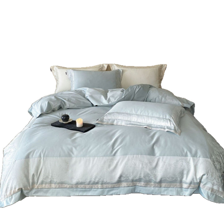 Luxurious satin bedding set with pillowcases and reversible cover