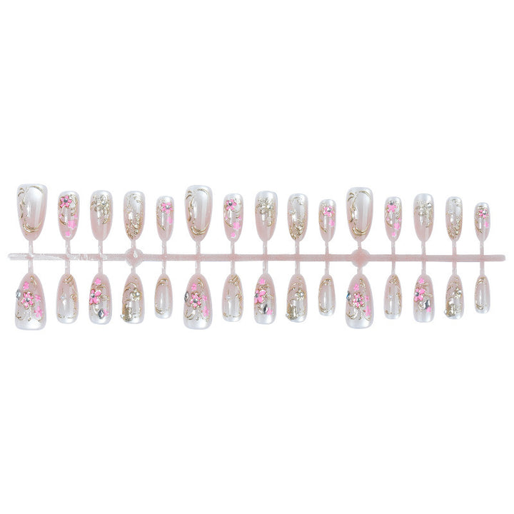 Glittering artificial nails with floral design Kalsten