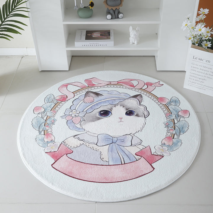 Cat-Themed Round Area Rug Kalsten