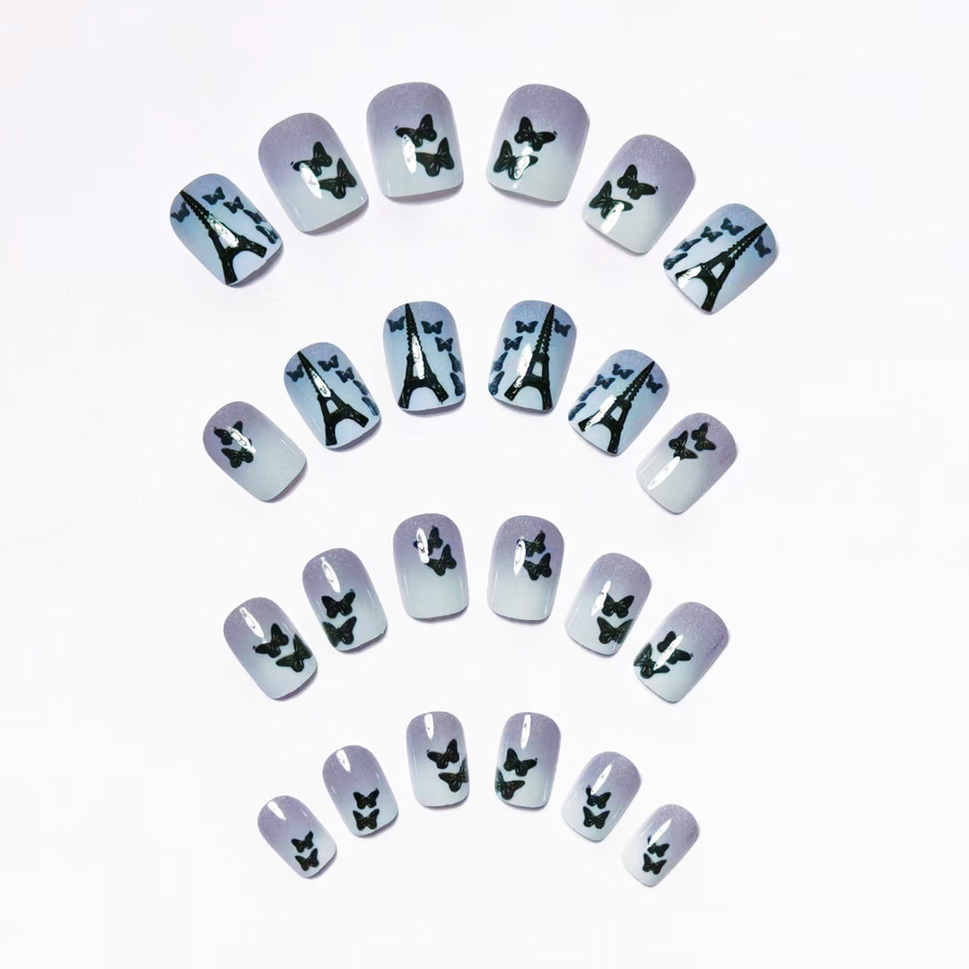 Artistic Parisian Butterfly Nail Art Kalsten
