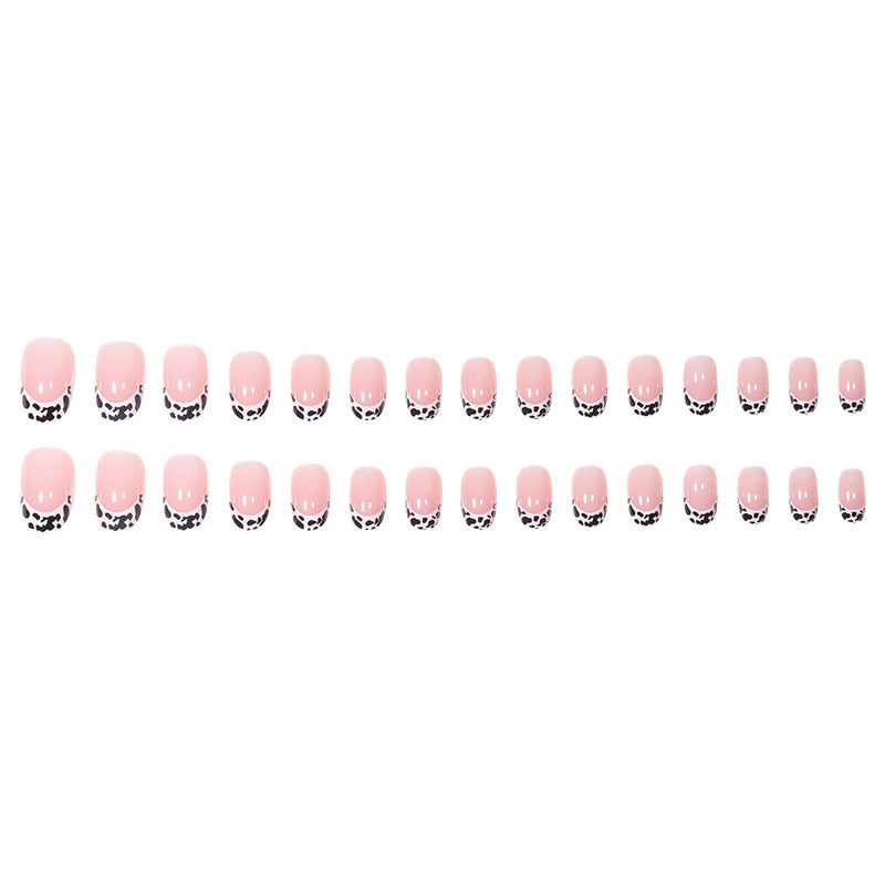 Artistic Leopard Print French Tip Press-On Nails Kalsten