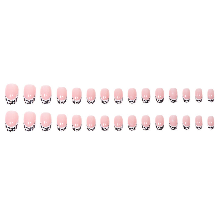 Artistic Leopard Print French Tip Press-On Nails Kalsten