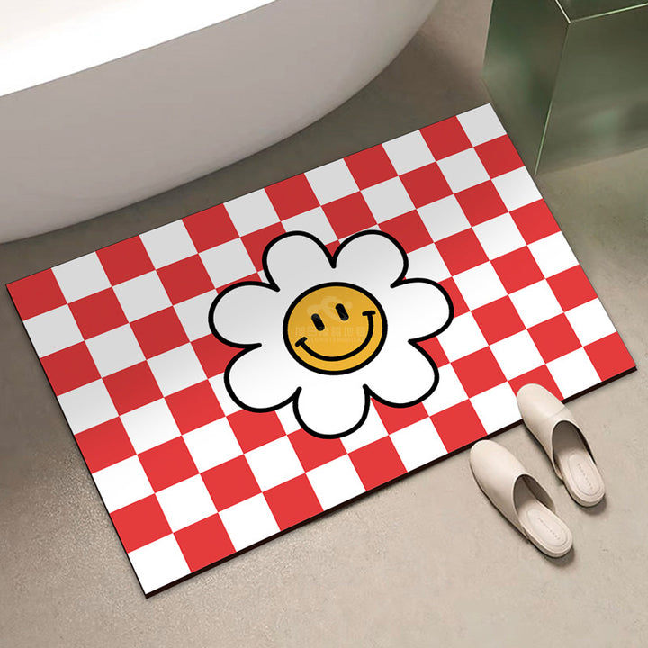 Playful Checkered Bath Mat Kalsten