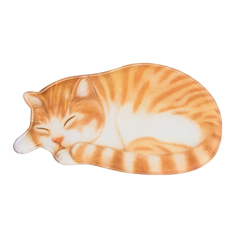 Cartoon Cat-Themed Plush Bath Mat Kalsten
