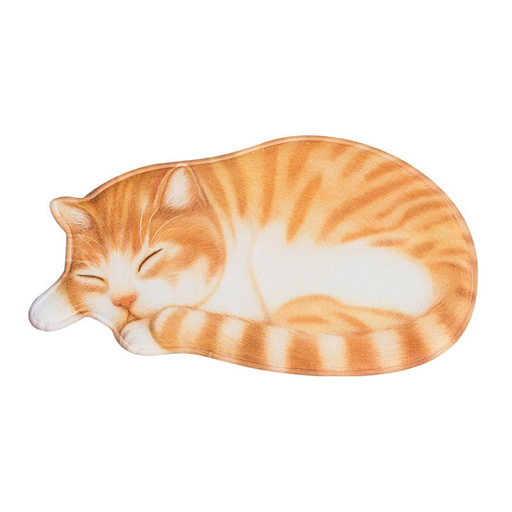 Cartoon Cat-Themed Plush Bath Mat Kalsten