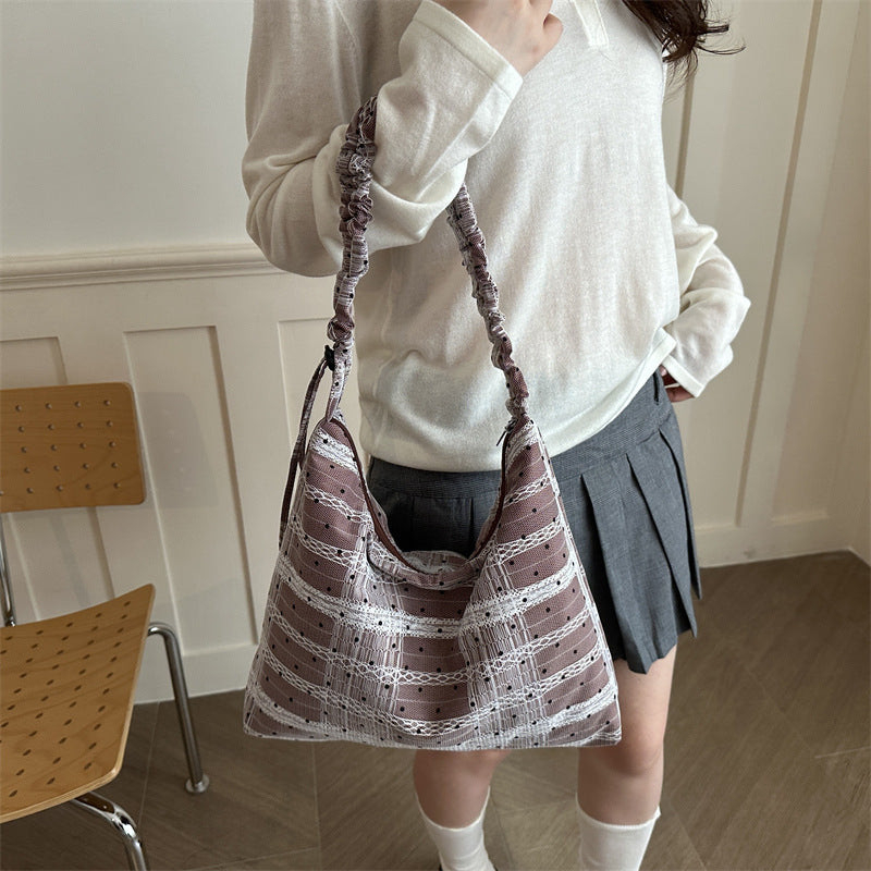 Textured Fabric Shoulder Bag