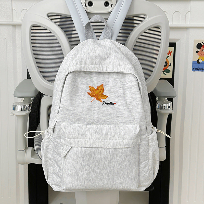 Casual Embroidered Leaf Backpack Kalsten