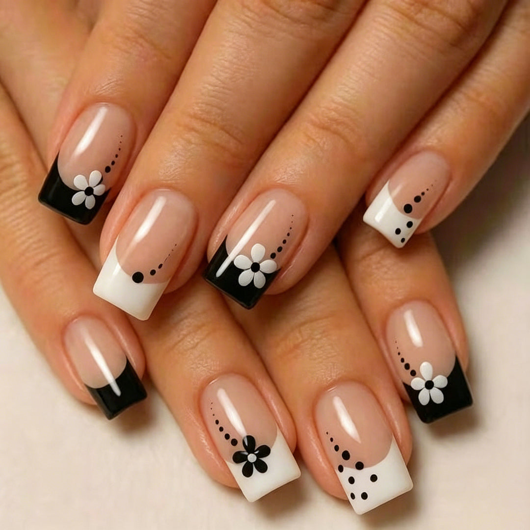 Decorative Floral Acrylic Press-On Nail Art Kalsten