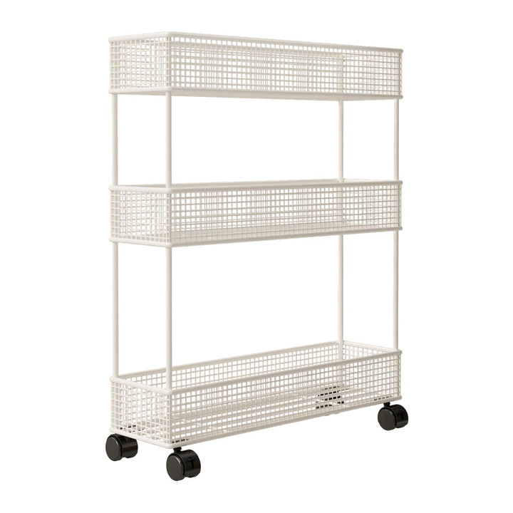 Freestanding Four‑Tier Metal Mesh Book and Display Shelf Rack
