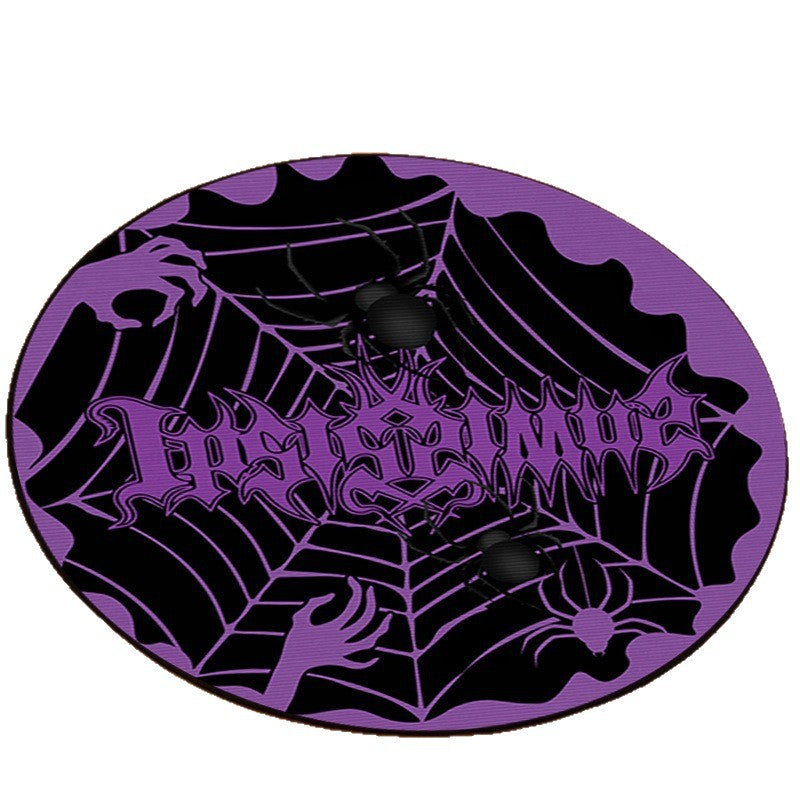 Artistic Skeleton and Spider-Themed Area Rug