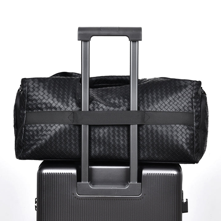 Woven Leather Travel Duffel Bag Kalsten