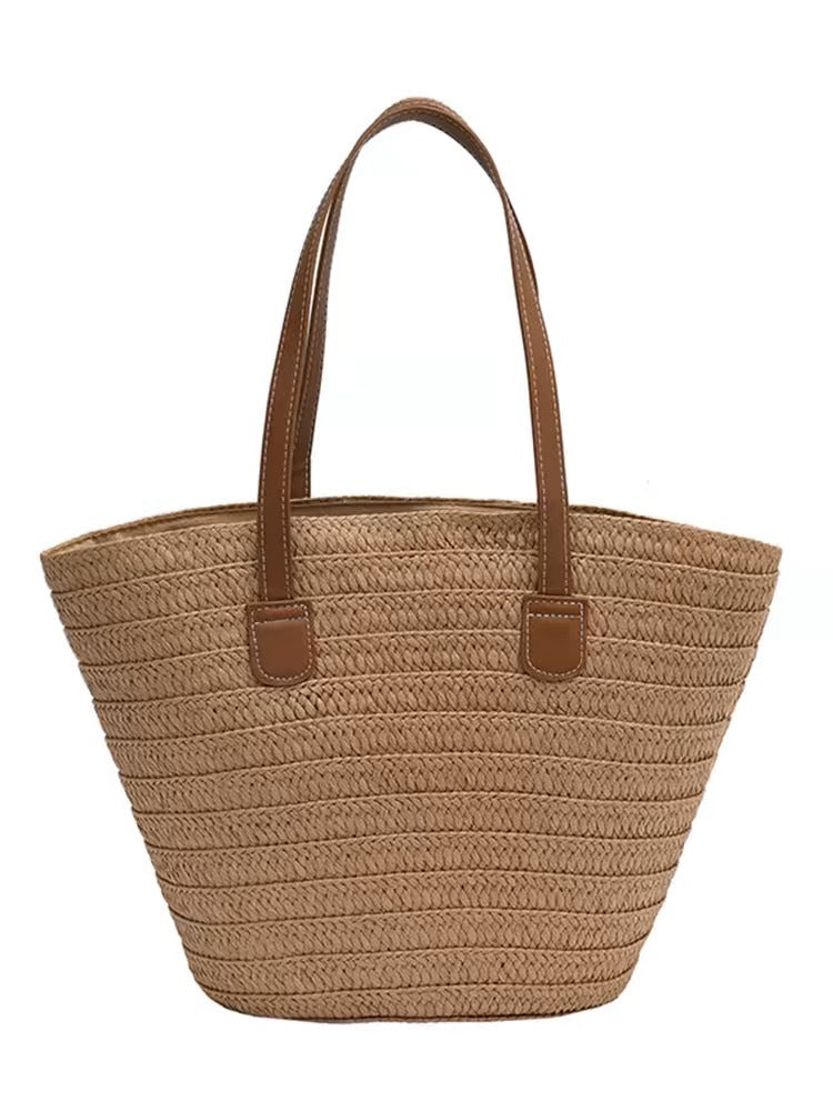 Stylish basket bag with leather handles Kalsten