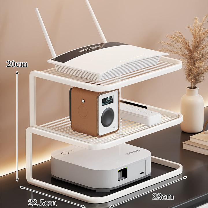 Ventilated Desktop Router and Modem Stand Organizer