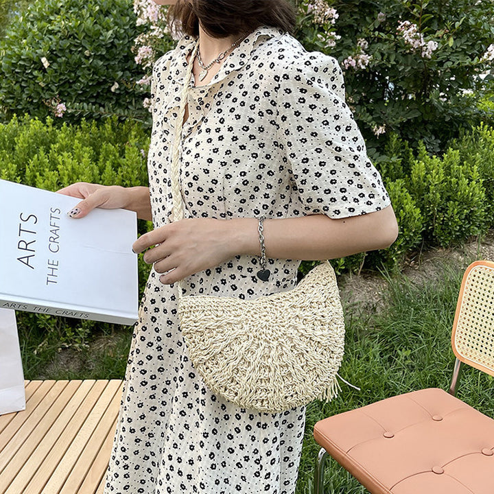 Hand-knotted shoulder bag with fringes Kalsten