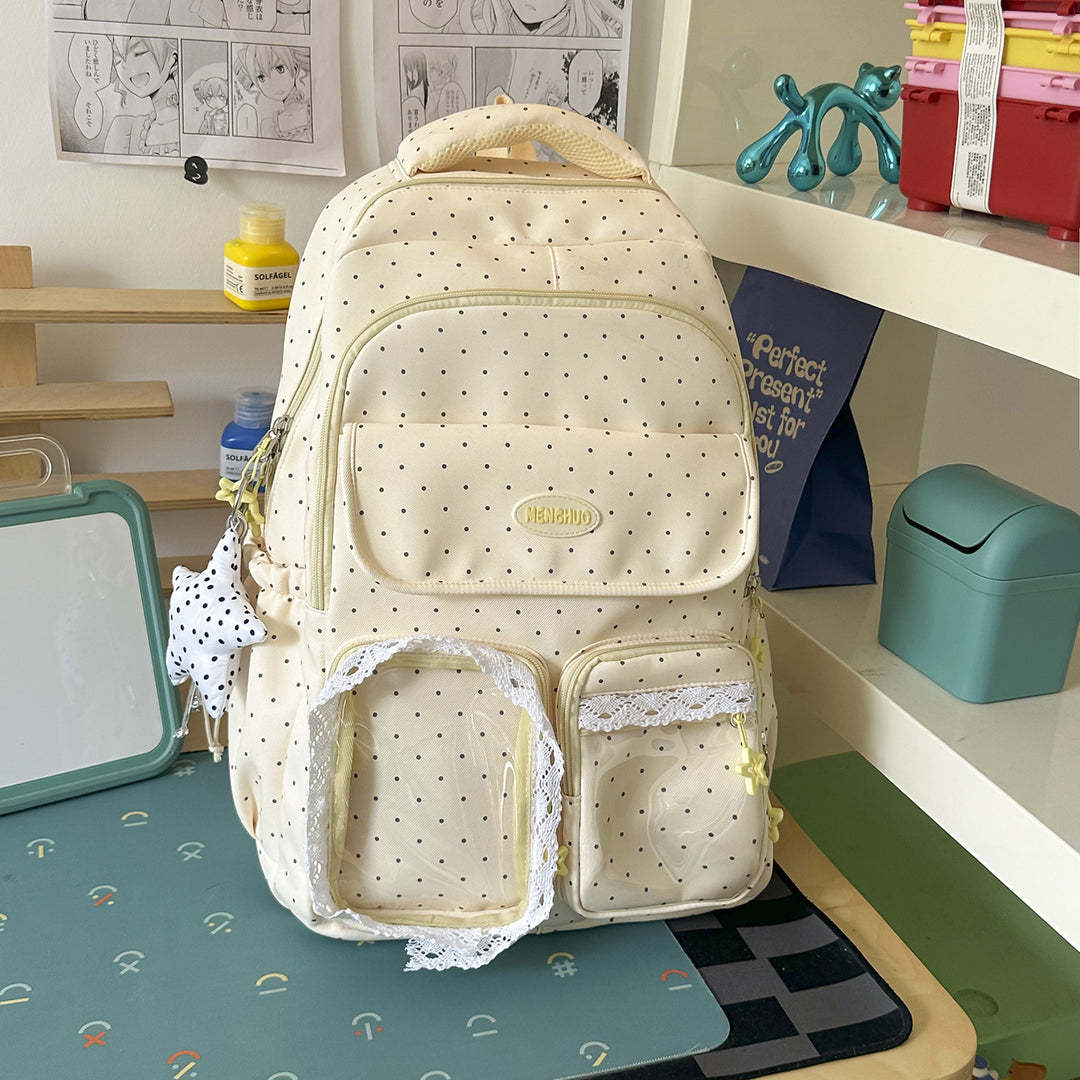 Cute Decorative Polka Dot School Backpack Kalsten