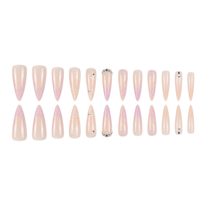 Artistic Floral-Embellished Stiletto Press-On Nails Kalsten