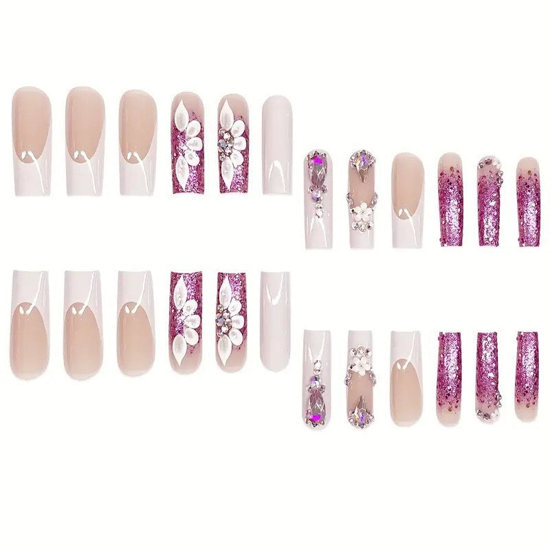 Artistic Rhinestone-Embellished Press-On Nail Extensions Kalsten