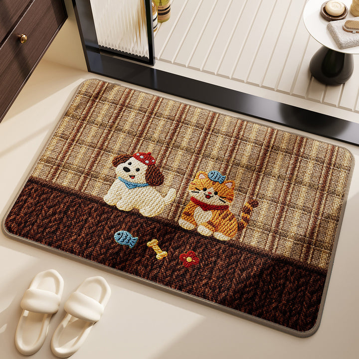 Playful Dog-Themed Bath Mat Kalsten
