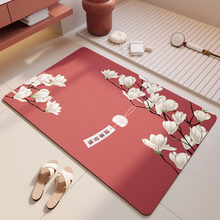 Floral-Themed Soft Bathroom Mat Kalsten