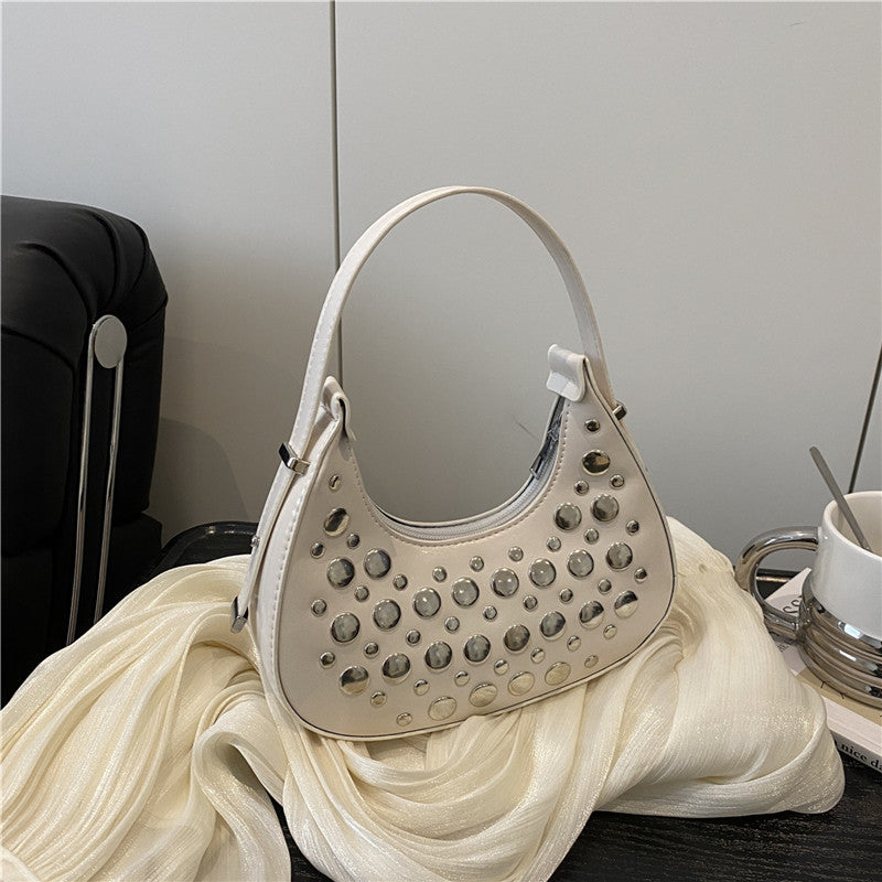 Studded Leather Hobo Bag Kalsten