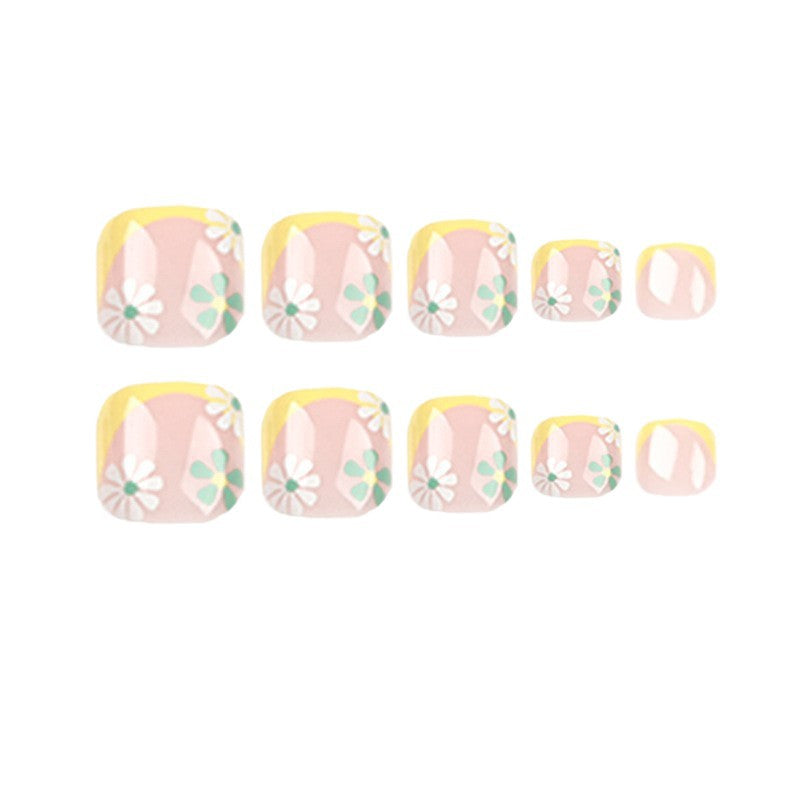 Decorative Floral Press-On Toenails
