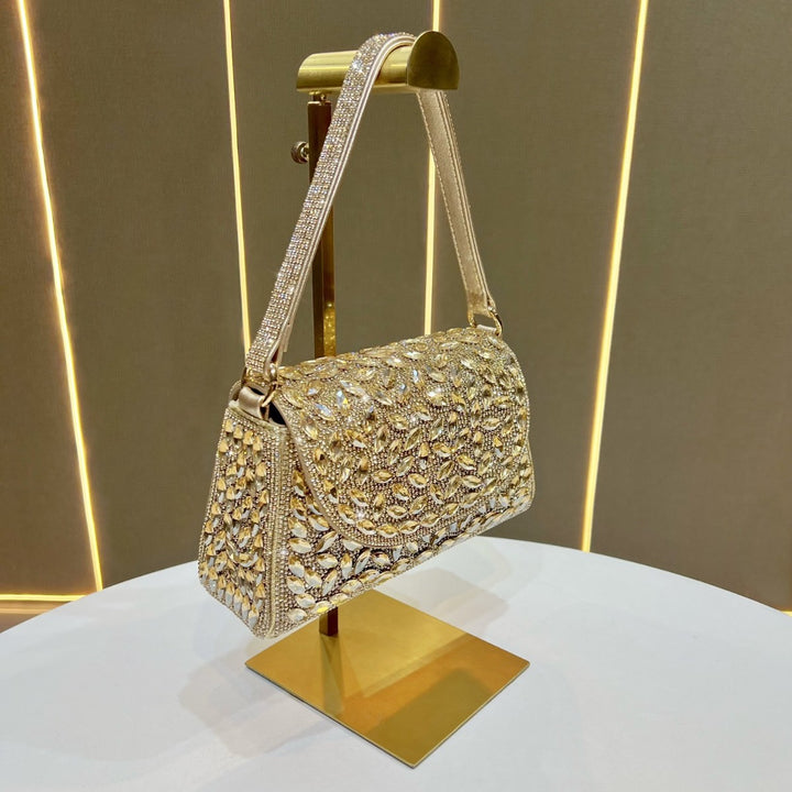 Ornate Crystal Detail Evening Handbag