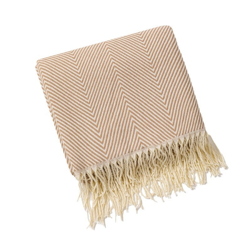 Luxury Herringbone Pattern Throw Blanket Kalsten
