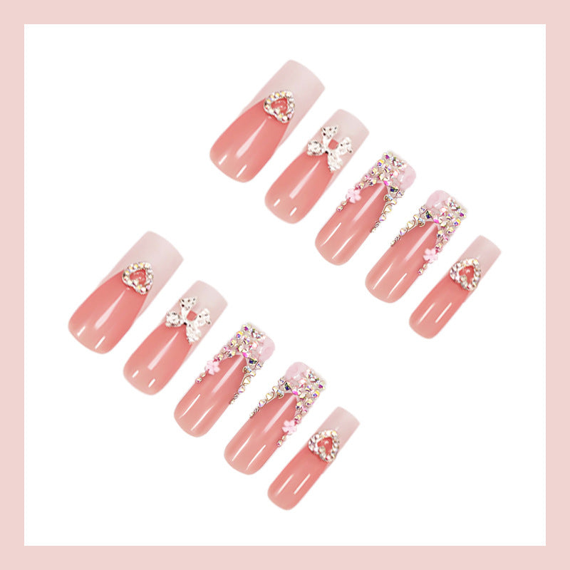 Nail set with glamorous 3D flower embellishments Kalsten