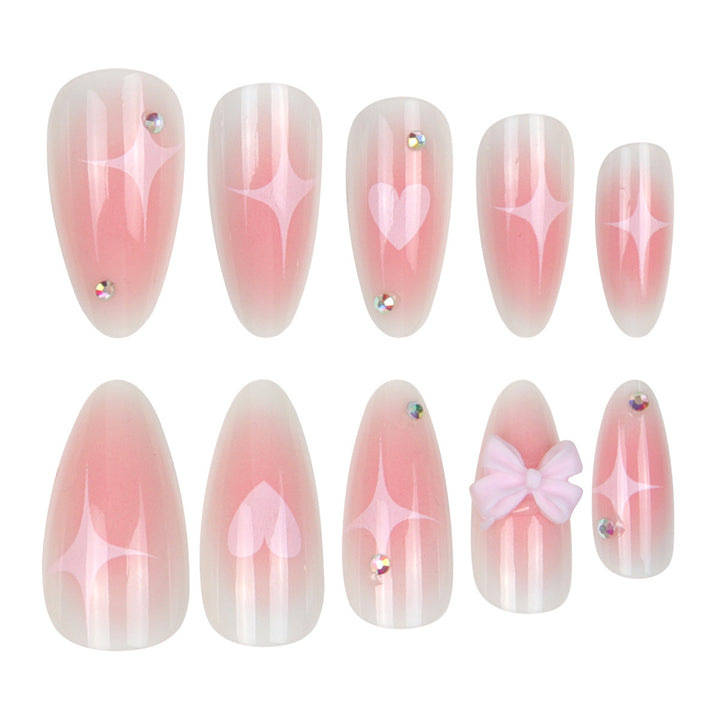 Decorative Bow-Accented Stiletto Press-On Nails Kalsten