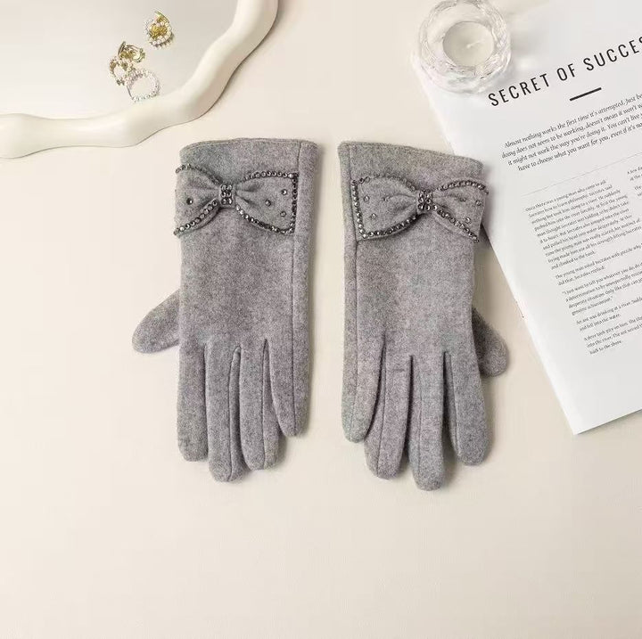 Elegant Bow Detail Touchscreen Gloves Kalsten