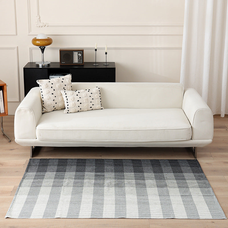 Striped Flat-Woven Cotton Rug in Kilim Style Kalsten