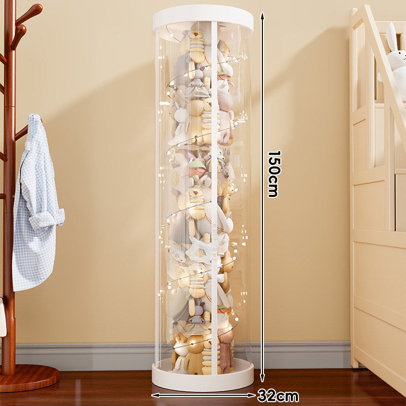 Vertical Transparent Plush Toy Storage Cylinder Organizer