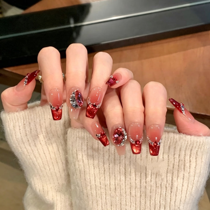 Glittering Stiletto Press-On Nail Enhancements