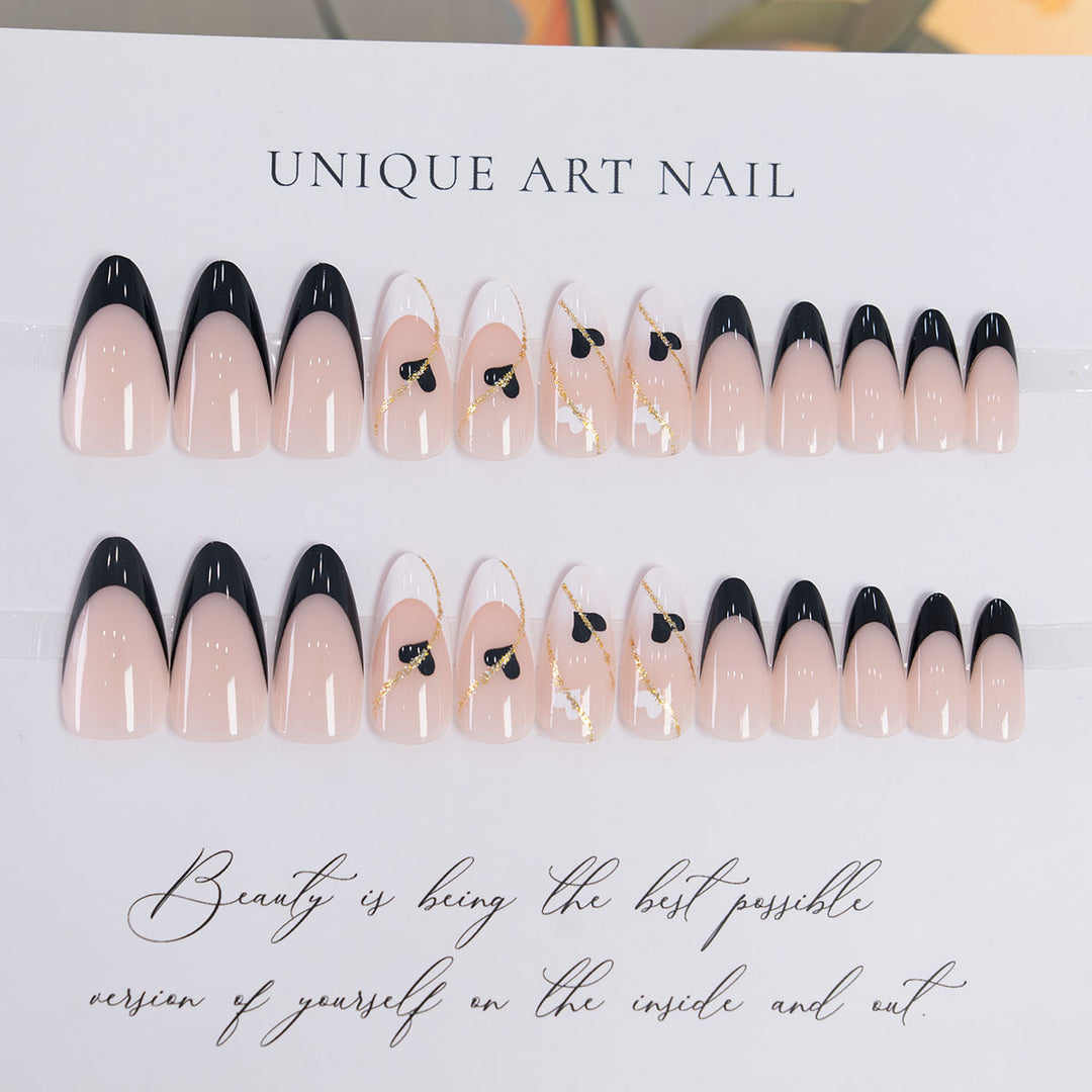 Artistic Pointed Press-On Nails