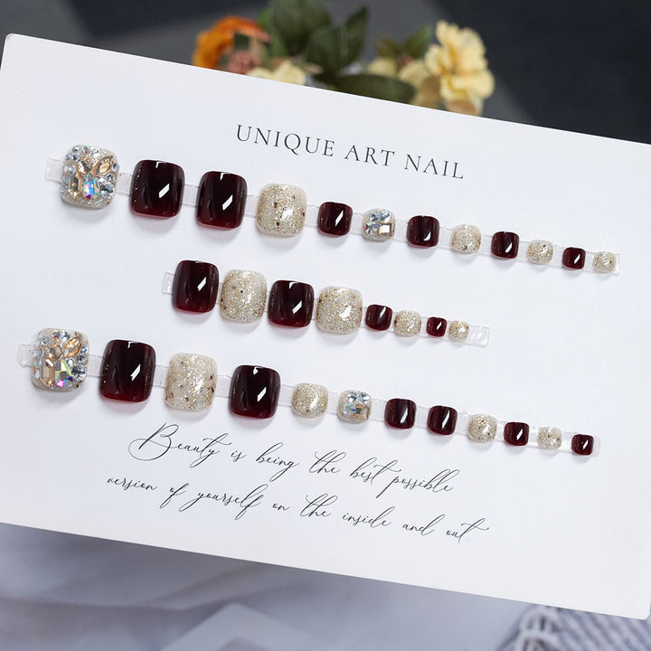 Decorative Rhinestone Toenail Art