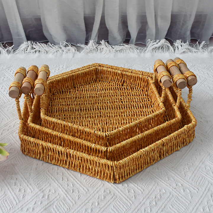 Rustic Handwoven Storage Tray Kalsten