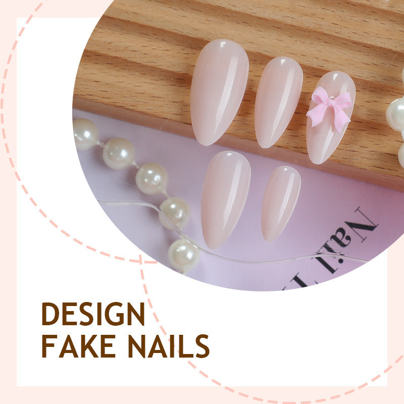 Elegant Ombre Bow Design Press-On Nails